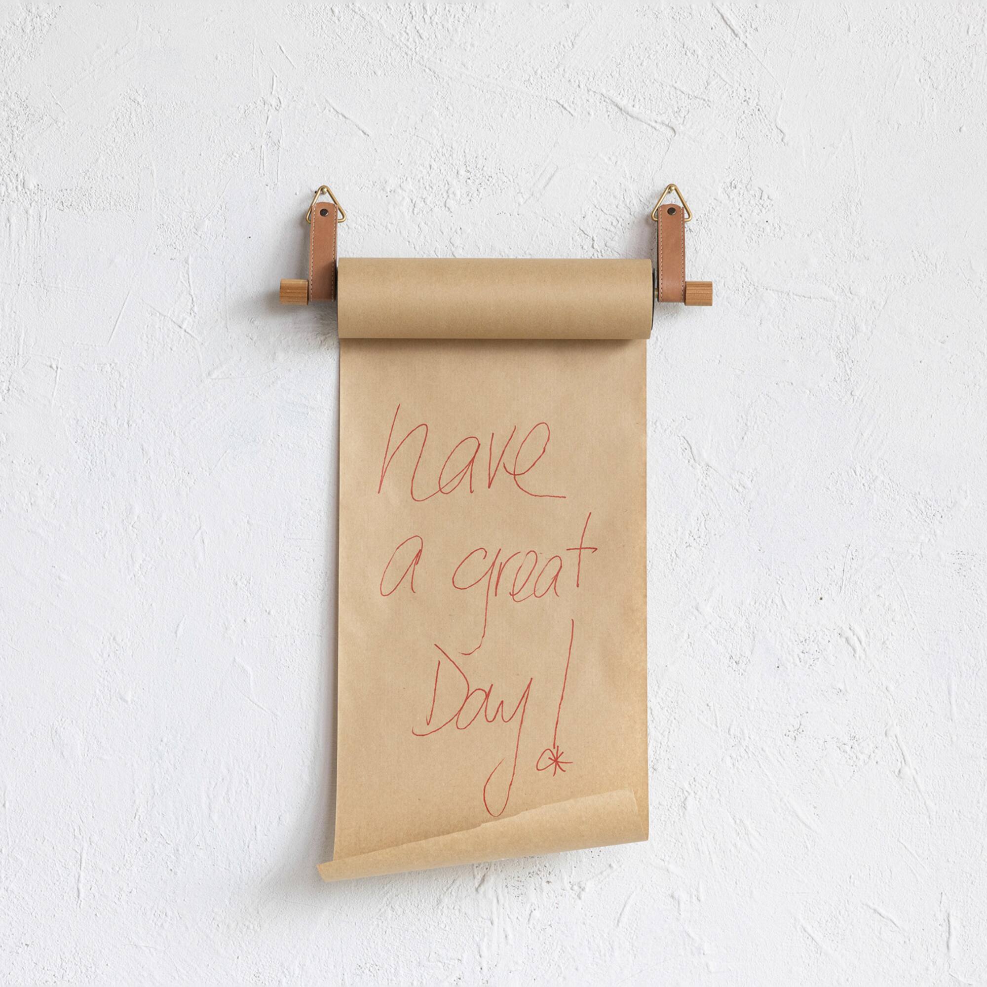Hello Honey® Natural Wood Wall Mounted Paper Dispenser with Paper Roll